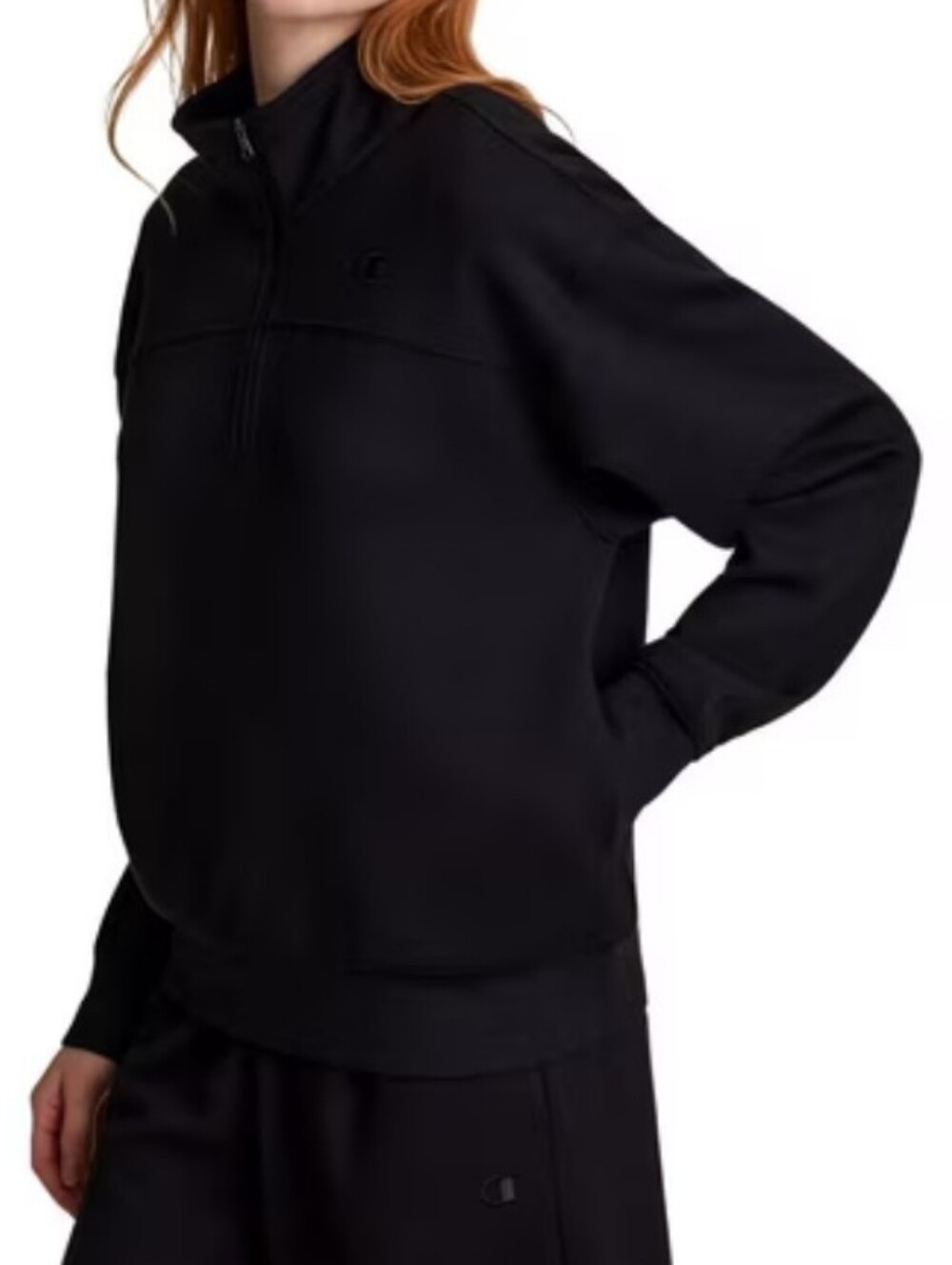 NWT Champion Pullover Black Air Layer Ribbed Quarter-Zip XL Jacket